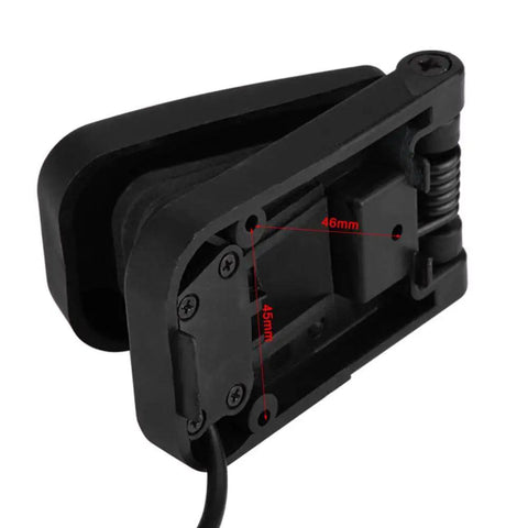 Side view of Universal Motorcycle Pedal Rubber Cover For Foot Accelerator And Throttle Durable Grippy Pedal Pad For Electric Bikes Scooters ATV And Quad Rides Today, showing dimensions and sturdy construction.
