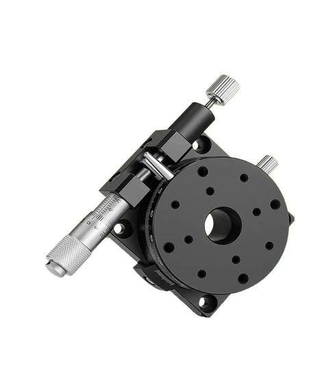 Rotary Stage With Manual Displacement And 360 Degree Fine Adjustment Slide Table For Pro Grade Precision Positioning In Optical Experiments, Micro Machining, And Production Setups, RS60 RS90 RS125 RS100-L Compatible, close-up view
