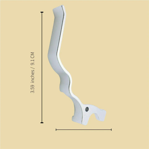 Extended Lever And Handle For 10 22 Combo Replacement Accessories Aluminum Anodized Silver, side view.