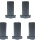 Five heavy duty solid cast iron sliding track spacers for flat door hardware, 1-7/9 inch spacer length 45mm visible.