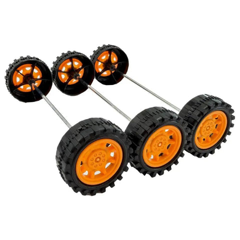 30 Piece Plastic Wheel Set With Round Rod Shafts For RC Model Cars And DIY Builds Includes 34mm Wheels 12mm Thick And 2mm Shafts