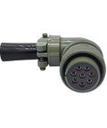 MS3108 military circular connector plug, olive green with screw collar, cable attached