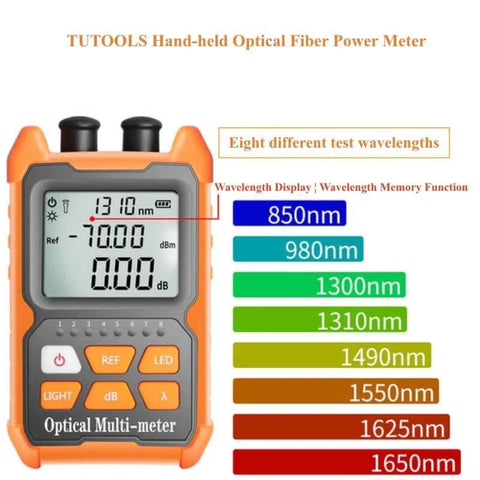 Go To Handheld Optical Fiber Power Meter And Fiber Optic Cable Tester For FC SC ST Universal Interfaces with color display