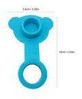 Blue Silicone Bathtub Drain Plug Stopper for Easy Removal, featuring a bear-shaped design, dimensions 5.8cm x 10cm.