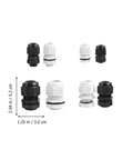 40 Piece Waterproof Cable Gland Connector Kit With High Insulation Plastic Glands in assorted sizes, black and white colors.