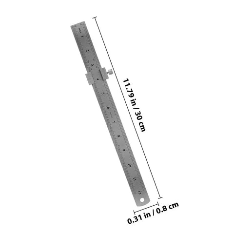 Stainless Steel Ruler With Sliding Positioning Block For Precision Measuring In Engineering And Carpentry Pro Grade Durable