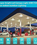 Beast Bright 75W Outdoor Canopy Light 9750LM 5000K Daylight IP65 Waterproof For Carports Garages Shops Gas Stations AC100 277V