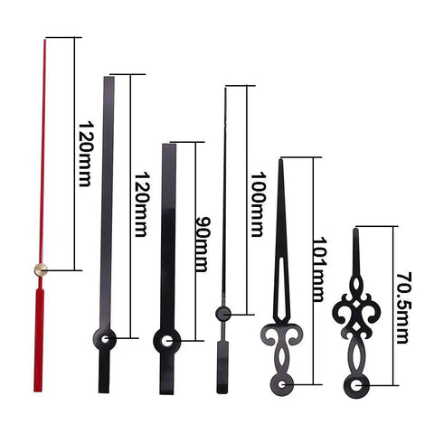 Clock hands set with multiple sizes for Radio Controlled Clock Movement DIY Kit With 0.67 Inch Axis 17mm WWVB Time Signal