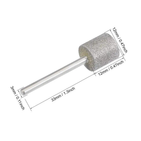 20 Piece Diamond Grinding Bits Set With 12mm Cylinder Head And 1 Eighth Inch Shank, 45mm Long Diamond Coated Burr Mounted Point For Fine Detailing, Engraving, Carving And Finishing On Jade Ceramics