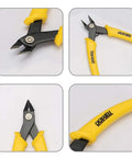 Micro Cutter Flush Cutter For Soft Wire Angled Jaws Spring Loaded Precision Wire Cutting Tool with yellow ergonomic handles