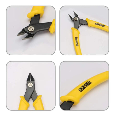 Micro Cutter Flush Cutter For Soft Wire Angled Jaws Spring Loaded Precision Wire Cutting Tool with yellow ergonomic handles