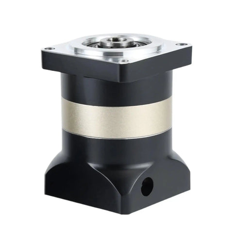 Pro Grade Helical Planetary Gear Reducer With Hole Output For Smooth Servo Stepping Motor Upgrades, rugged black design.