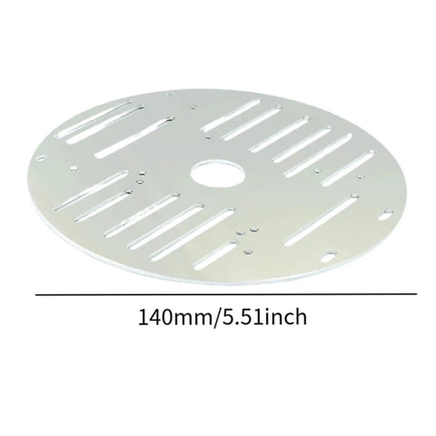 Aluminum Alloy 4WD Robot Car Chassis Base Plate 10.04 By 5.91 Inch Round Platform for DIY Robotics Projects, top view