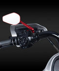 Black Titanium Handlebar Clamp Bolts And Brake Clutch Perch Screws Lightweight Heavy Duty Fasteners For Harley Touring Softail Dyna Motorcycle Hog Rig Build, handlebar view with controls and mirror.