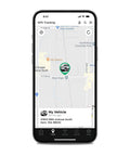Smartphone showing X2 MAX LTE GPS Vehicle Tracker With Dope Smartphone Control And Backup Battery Add On Module app interface