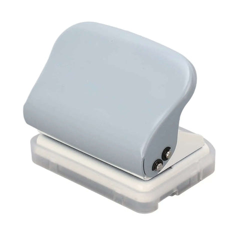 Portable Handheld Three Hole Puncher For B5 A4 A5 Paper, heavy duty metal punch with easy grip handle, side view