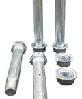 Wet Shoulder Equalizer Bolt Kit For RV And Trailer Slipper Springs With Zinc Plated Step Down End Hardware Four Bolts And Four Flanged Nuts