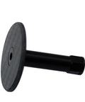 Ultra Slick Carbon Fiber Stop Disc For Folding Bike With Premium Titanium Hardware showing black carbon disc and mounting bolt.