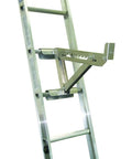 Two-Rung Short Body Ladder Jack Silver For Inside Or Outside Ladders Quick Setup Aluminum Jack For Painting Window Repair