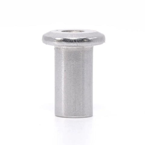 Kid Safe M6 X 15mm Binding Barrel Caps For Cribs, Zinc Plated Steel Screw Parts Compatible With Ikea Part 110301, close-up view.