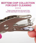 No Fuss Easy Grip One Quarter Inch Hole Punch With Scraps Tray Round Circle Punch For Crafts And Binders Handheld Paper Punch