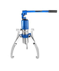 Heavy Duty Hydraulic Puller Kit With Two Or Three Jaw Separator Fits Hubs Gears Flanges Brake Drums Works Vertical Horizontal High Strength Steel 20 Ton Power photo of blue three-jaw puller