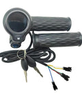 Go-To Twist Throttle Grip With LCD Display And Key Lock For Electric Bikes And Scooters, compatible with 36V to 72V systems