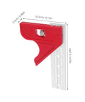 Woodworking Edge Ruler Protractor Set High Precision Multi Angle Measuring Tool with red handle and measurements in cm and inches