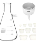 Pro Grade 1000ml Buchner Funnel Kit With Vacuum Filter Flask Heavy Wall Borosilicate Glass Filtration Set 1 Liter Sidearm Glass Flask