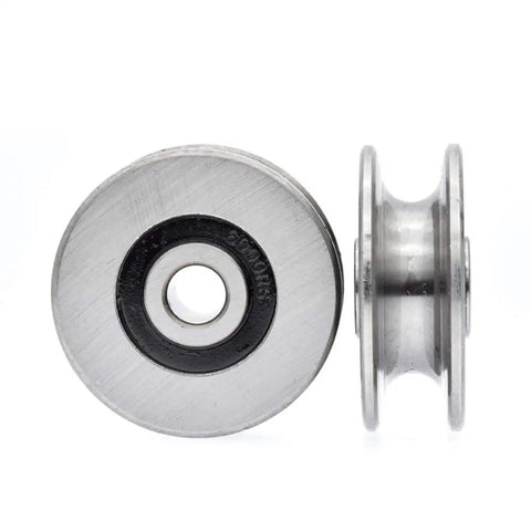 Beefy Heavy Duty Iron And Bearing Steel Deep U Groove Pulley Wheel For Wire Rope Lifting Guide 50mm Outer Diameter 8mm inner dia
