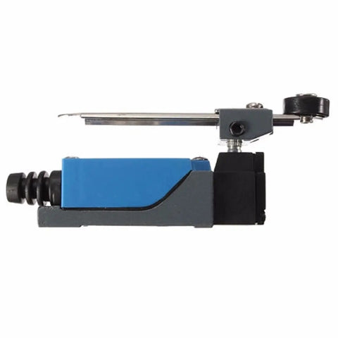 Side view of 3 Pack ME-8108 Momentary Roller Lever Limit Switch for CNC Mills Lasers Plasma Cutters, zinc alloy, rotary arm.