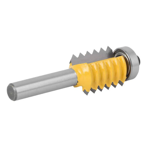 Solid Wave Type 8-Shank Woodworking Cutter Rail And Stile Router Bit With Carbide Milling Knives showing wave design for clean cuts.