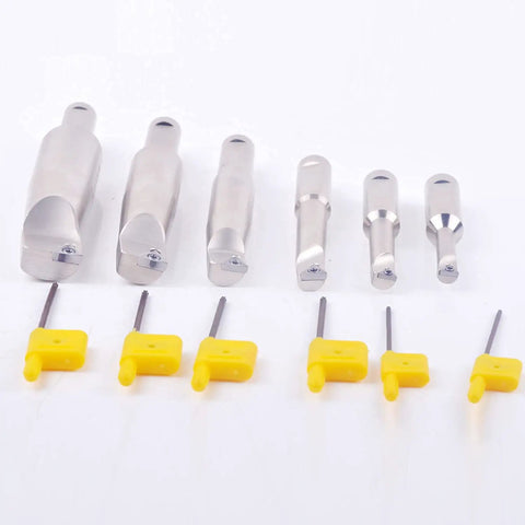 Six-piece R8 Boring Head Kit with 2 inch head and half inch shank, includes TBGT 06 TPGT 09 TPCT1103 inserts, for machinists.