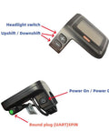 Electric Bike LCD Display Meter DPC11 with UART protocol showing buttons and 5-pin waterproof plug for mid motor ebikes.