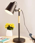 Inline Cord Switch 2 Pack On Off DPST Control Lamp Switch For Bedroom Table Lamps And Desk LED Lighting, shown with desk lamp.