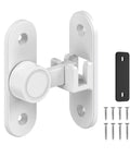 90 Degree And 180 Degree Barn Door Lock Zinc Alloy Flip Gate Latch Hardware White Finish with screws and spacer