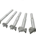 5 Piece Forstner Drill Bit Set 15-35mm High Strength Steel Woodworking Bits For Precise Flat Bottom Holes With Clean Edges Pro Grade For Cabinets Doors And Furniture Making Fathers Day Gift arranged in a row