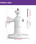 2 Pack No Drill Camera Wall Mount Bracket For Ring And Wyze Security Cameras, side view showing dimensions and screw details.