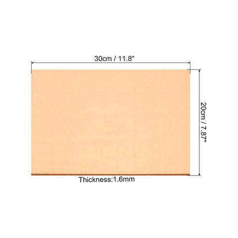 Copper PCB Board Pair 20x30cm Single Sided Copper Clad Circuit Board Laminate Blank PCB Copper Pads for DIY Soldering Projects