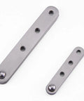 Massive 4 Piece Stainless Steel Concealed Door Pivot Hinges Packed With Smooth 360 Rotating Swivel Mechanisms Built Like A Tank For Rock Solid Cabinet And Shelving, close-up of two hinges.