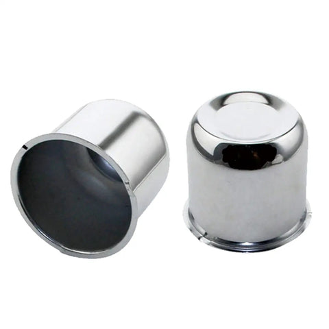 4 Pack Chrome Steel Trailer Wheel Center Caps Push Thru 4.25 Inch Center Bore, Water Resistant And Anti Rust