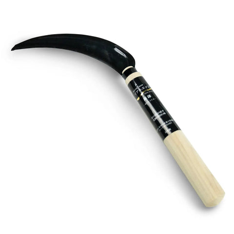 Workhorse Harvest Sickle And Saw Sickle Hand Tool with 5.9-inch serrated SK5 steel blade, ideal for veggie harvesting, rope cutting.