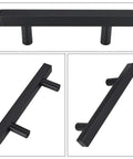 25 Pack 3 Inch Black Cabinet Pulls Stainless Steel Drawer Handles with mounting screws, shown in multiple angles.