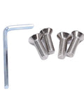 Heavy Duty Aluminum Router Lift Base With Two Jaw Clamping And Smooth Top Adjust Crank For Dead Steady 70 Millimeter Woodworking Bit Height Tweaks On 64 To 66 Millimeter Routers parts including screws and hex key.