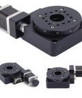 High Precision Electric Rotating Platform With 100mm Diameter Table Motorized Rotation Stage Worm Gear Drive Outer Ring Scale
