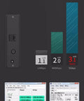 USB speed comparison chart showing USB 1.1, 2.0, and 3.1 Gen1 for Solid Aluminum 3.5 Inch External Hard Drive Enclosure.