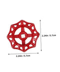 Two Piece Cast Iron Handwheel Kit For RV Waste Valves And Water Faucets Replacement Wheel Handles, 5.7cm diameter, red gear
