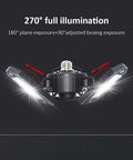 Ultra Bright Garage LED Ceiling Lights Pack Of 2, 6000 Lumen 6500K Daylight, 60W Total, showcasing 270 degree foldable panels