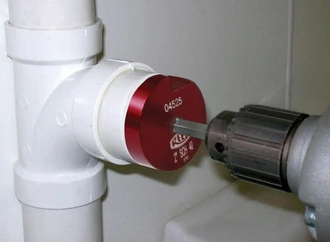 Clean Ream Extreme 1-1/2 Inch Aluminum Head Reamer With 3/8 Inch Hex Shaft For PVC CPVC And ABS Fittings in use