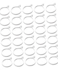 60 Pack Plastic Circular Curtain Rings For Rods With Smooth Glide No Burr, arranged in a grid pattern on white background